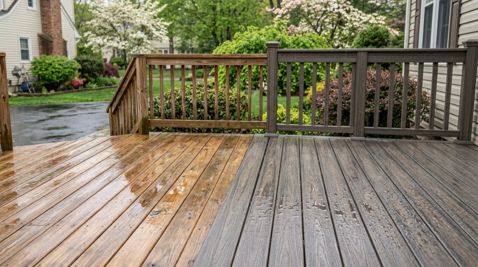 Composite Decking vs Wood for NJ's Wet Spring Weather
